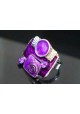 Bague fantaisie en émail spirale et strass violets