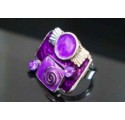 Bague violette en émail