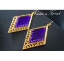 Boucles d'Oreilles Losanges Violettes