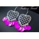 Boucles d'oreilles argentées fuchsia