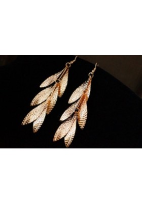 Boucles d'oreilles feuilles dorées