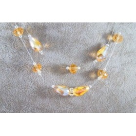 Collier Perles Caramel