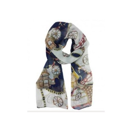 Foulard Calèche Bleu