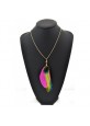 Pendentif plume chaîne dorée