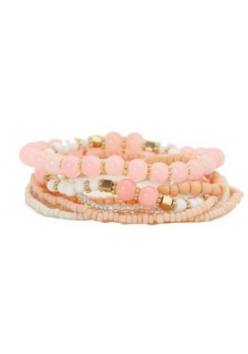 Lot de bracelets rose blanc
