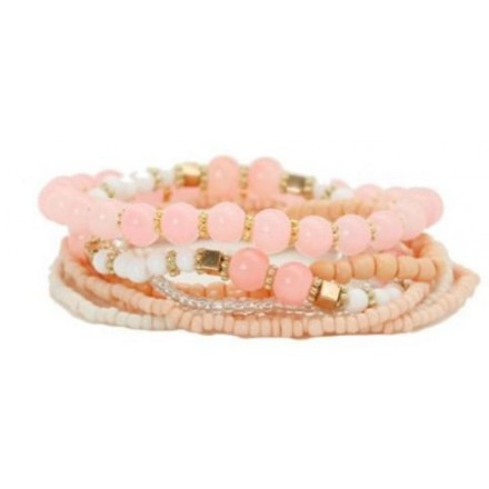 Lot de bracelets rose blanc