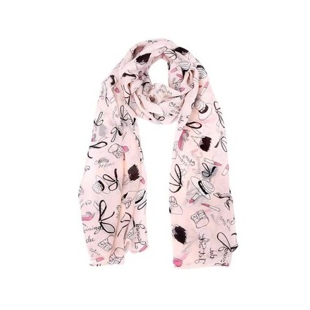 Foulard Rose à Motifs