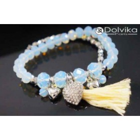 Bracelet bleu pompon