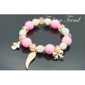 bracelet perles roses