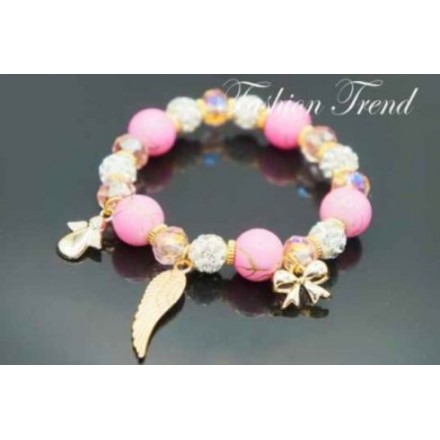 bracelet perles roses