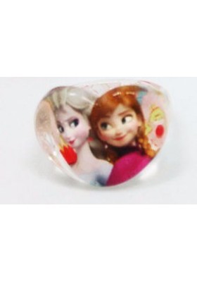 Bague Coeur Blanche Reine des Neiges : Elsa et Anna