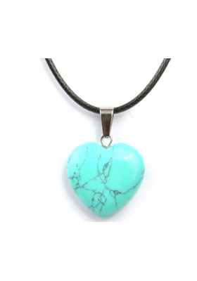 pendentif turquoise coeur pierre naturelle