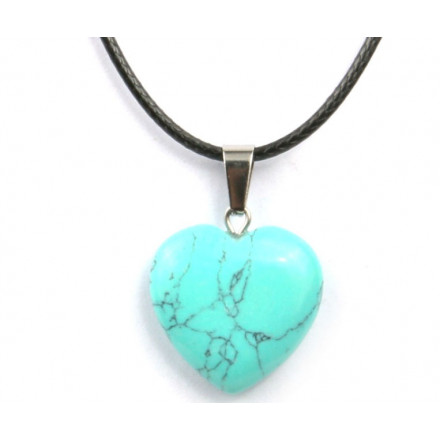 pendentif turquoise coeur pierre naturelle