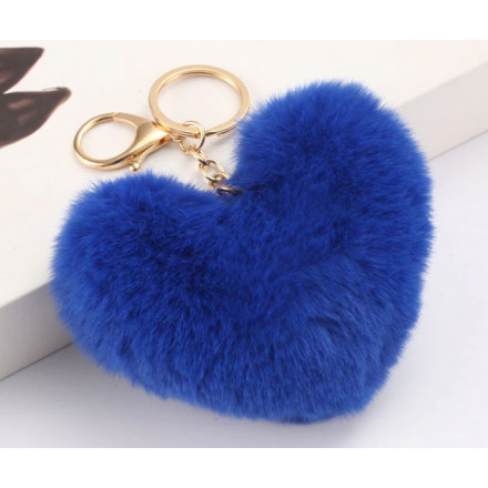 porte clé coeur bleu foncé