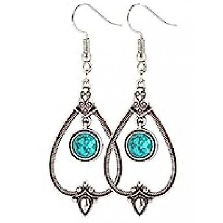 Boucles d'Oreilles Perles Turquoises