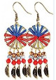 Boucles d'oreilles feuilles colorées