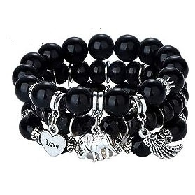 bracelet multirang noir