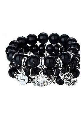 bracelet multirang noir