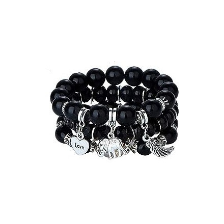 bracelet multirang noir