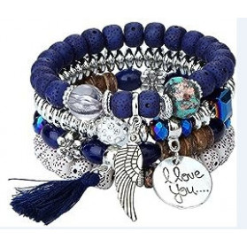 bracelets charms bleu